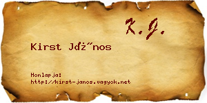 Kirst János névjegykártya